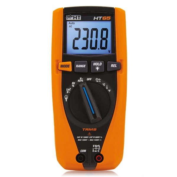 HT Instruments HT65 Digitales Multimeter (TRMS) für Spannungsmessungen bis 1500 V DC